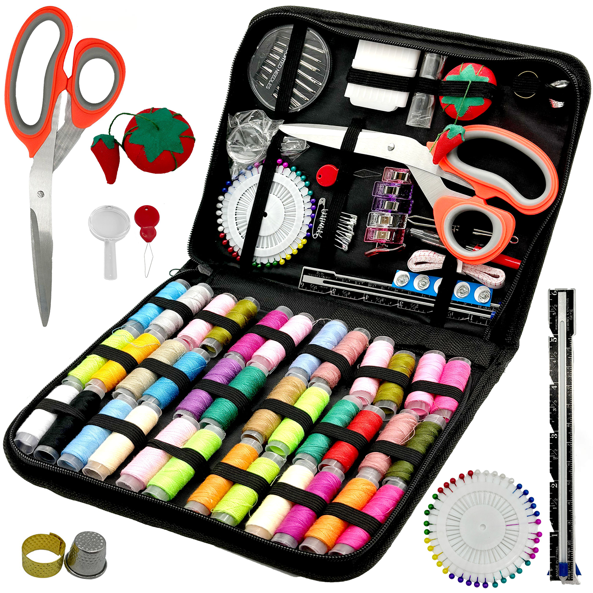 Sewing Kit for Adults Beginner and Professionals, Home, Travel Sewing Kit with Sewing Pins and Needles,Seam Rippers,Thread,Threaders for Hand Sewing with Scissor and Accessories